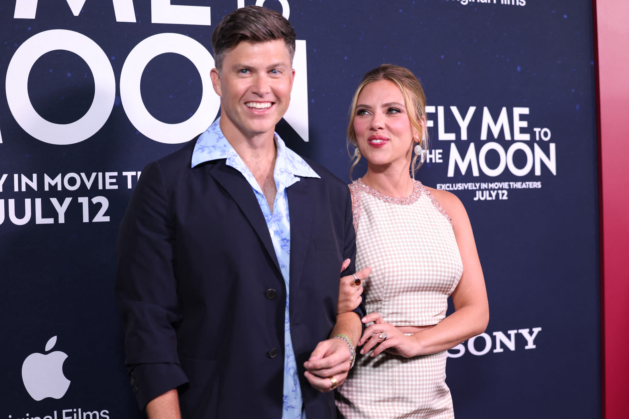 Scarlett Johansson and Colin Jost Step Out for the ‘Fly Me to the Moon’ Premiere