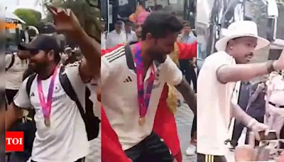 Watch: Rohit Sharma, Suryakumar Yadav, Hardik Pandya dance after Indian cricket team reaches Delhi hotel | Cricket News - Times of India