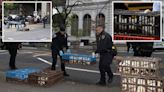 Live chickens mysteriously left across the road in Brooklyn after falling off the back of delivery truck that drove off