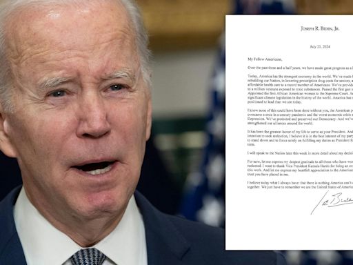 Fake forensic 'experts' think they can prove Biden didn't sign his dropout letter