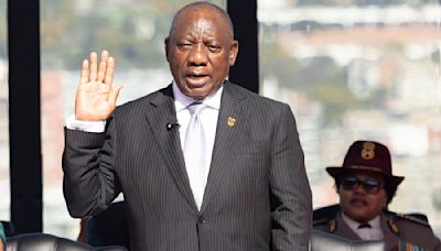 Ramaphosa is sworn in for a second term as South Africa's president with help from coalition parties