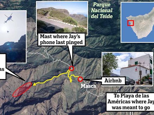 Jay Slater's final hours: Map reveals teen's route before 'fatal fall'