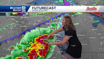 Monday starts off sunny, but storms possible again in the evening