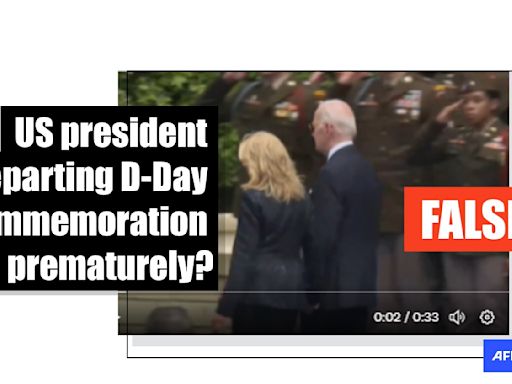 Posts falsely claim Biden left D-Day event early, ignored veterans