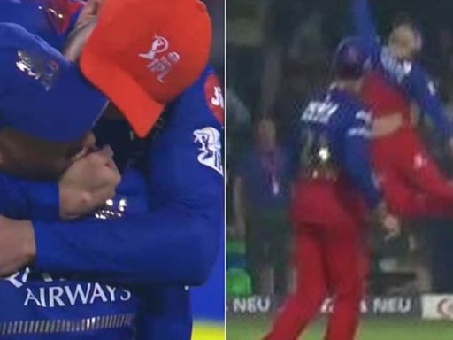 Virat Kohli Kisses Faf Du Plessis After RCB Skipper Takes 'Superman' Catch vs CSK - Watch | Cricket News