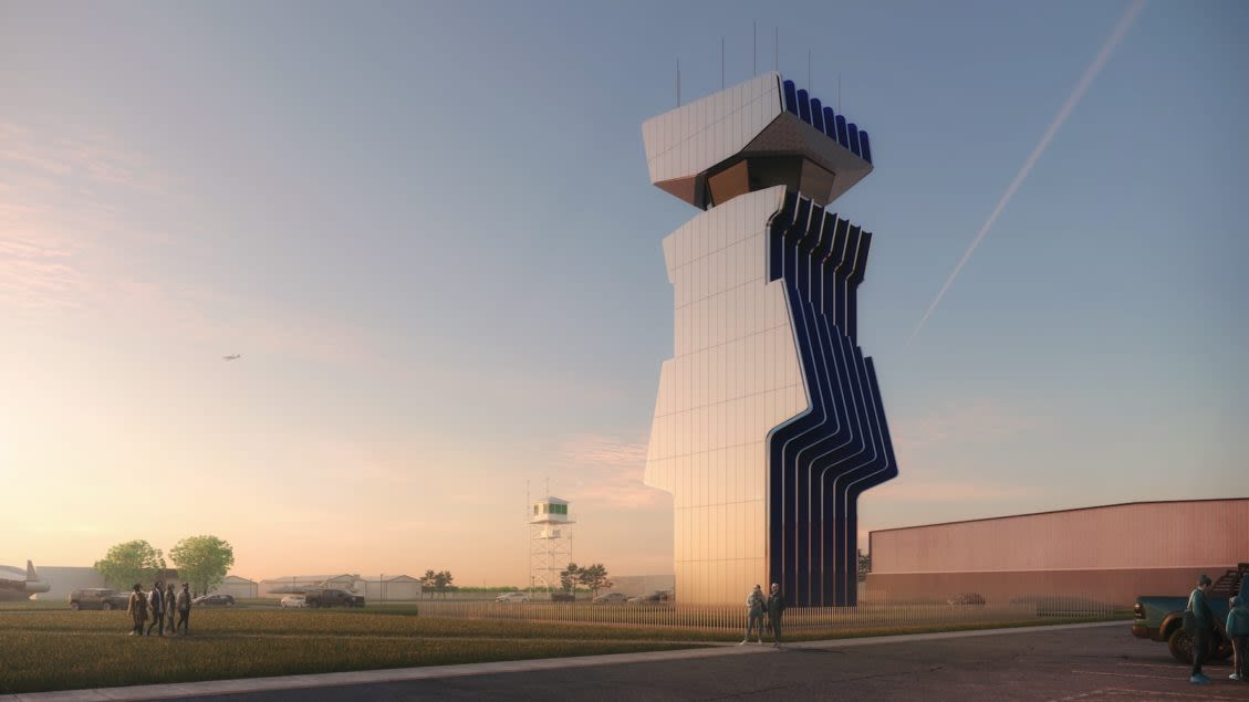 Marlon Blackwell Architects Reveals Design for Air Traffic Control Tower in Columbus, Indiana