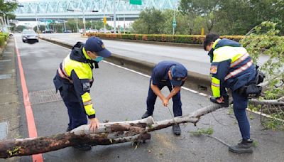 強颱凱米肆虐、臺中烏大龍地區多處路樹｜警方迅速排除並勸離河床釣魚民眾