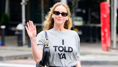 Jennifer Lawrence Elevates Zendaya's $330 "I Told Ya" T-Shirt Like Only She Can