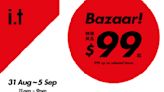 【Harbour City Bazaar】i.t Mega Sale 精選貨品低至$99起（31/08-05/09）