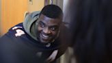 Salvation Army hosts holiday party for Venezuelan migrants, Chicago Bears’ Matthew Adams makes surprise visit