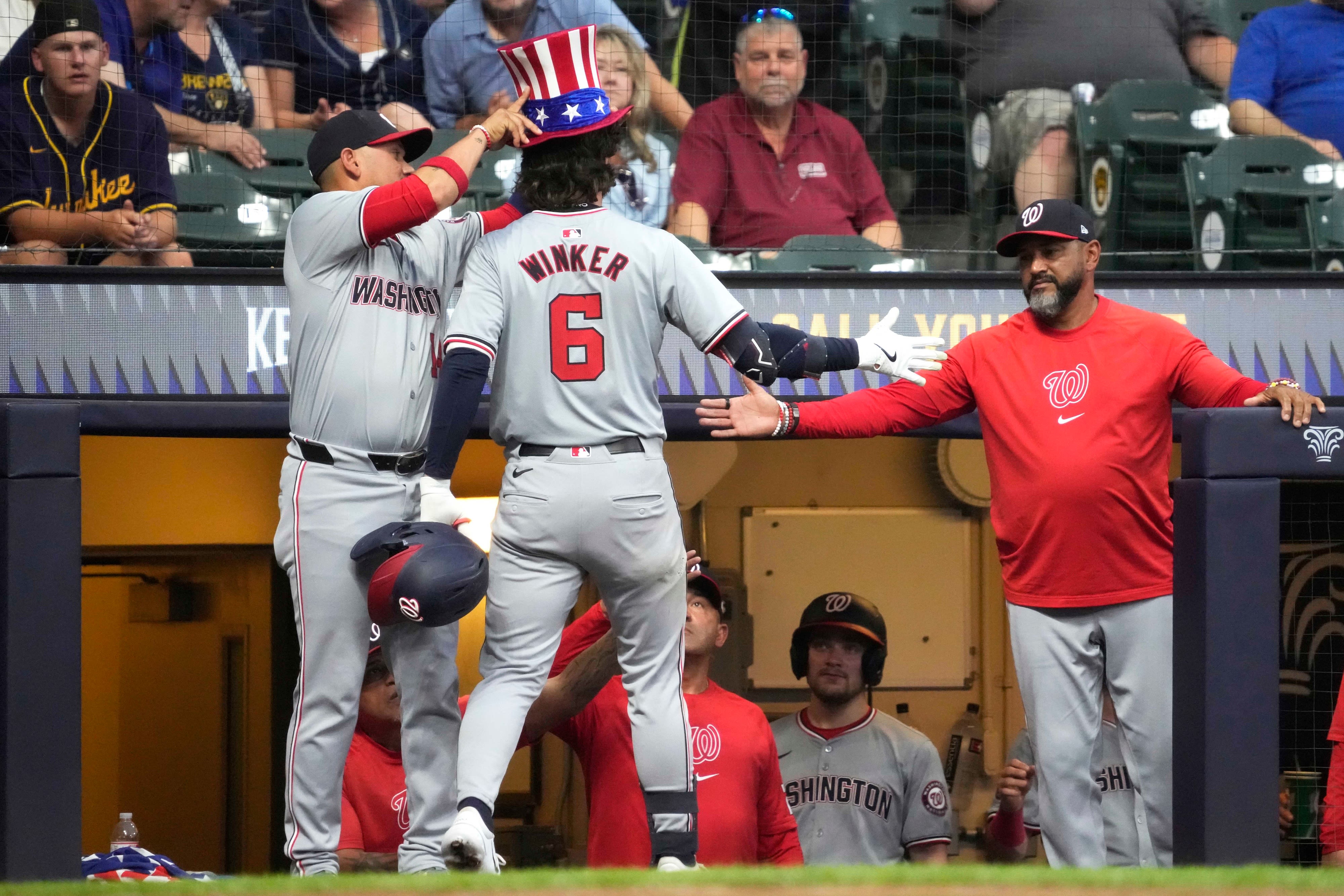 Jesse Winker shows Brewers what they’re missing as Nats snap skid