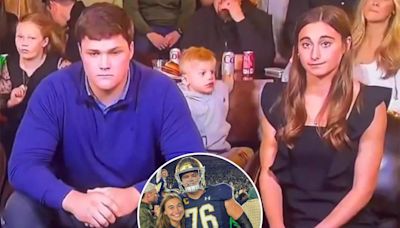 Joe Alt, girlfriend Emilie Meyer have awkward reaction to Chargers drafting him