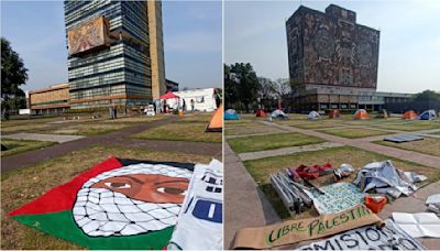 Fotos, vida y protesta en el campamento pro Palestina en la UNAM