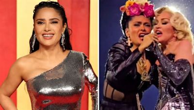 Salma Hayek se viste de Frida Kahlo para el último concierto de Madonna en México