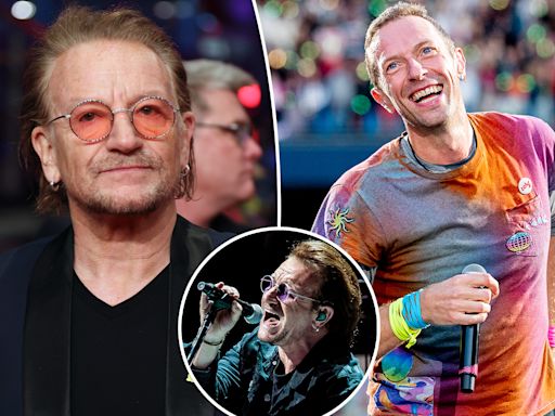 Bono insists Chris Martin’s Coldplay ‘are not a rock band’: ‘I hope that’s obvious’