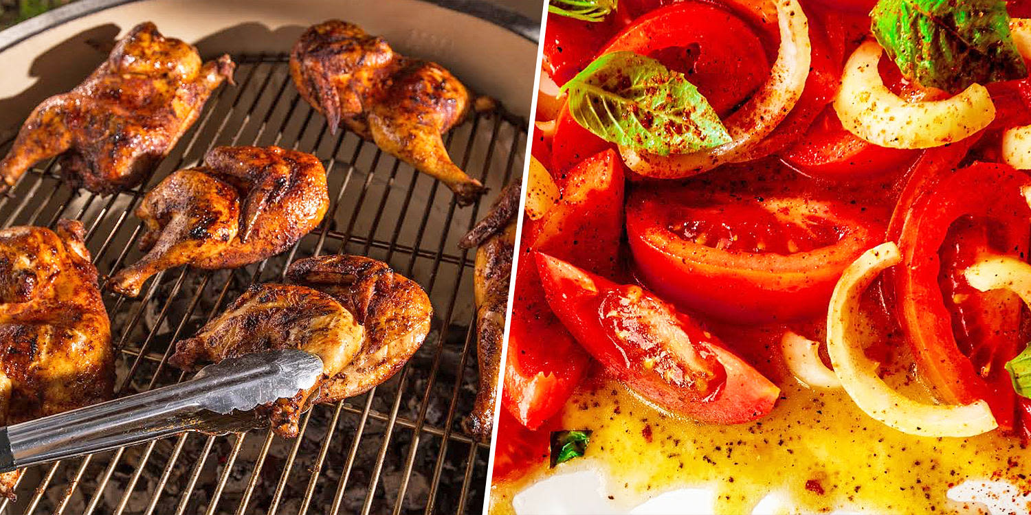 Make Rodney Scott's grilled chicken and marinated tomatoes the stars of your backyard barbecue