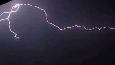 Watch scary moment as lightning strikes Irish skies after severe thunderstorm