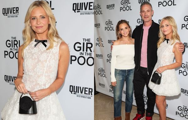 Sarah Michelle Gellar Embraces Coquette Trends in Lace Shushu...The Girl in the Pool’ Premiere With Freddie Prinze Jr.