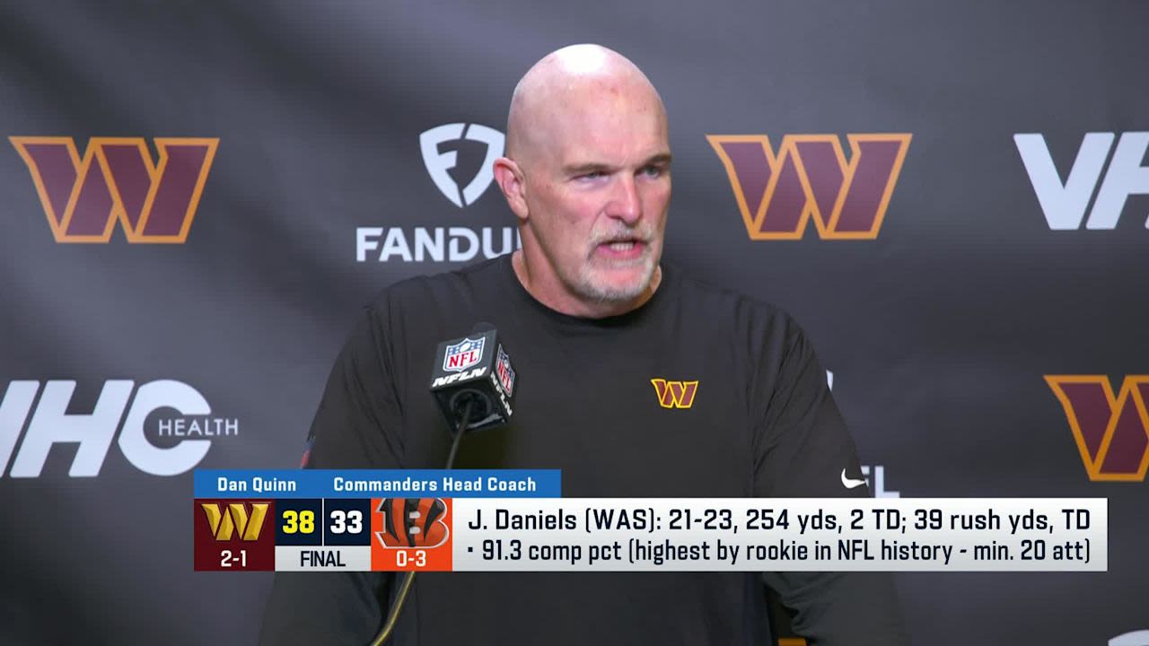 Dan Quinn speaks on the poise of Jayden Daniels