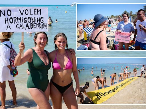 Anti-tourist march storms 'drunk beach' in Majorca over 'low quality' visitors