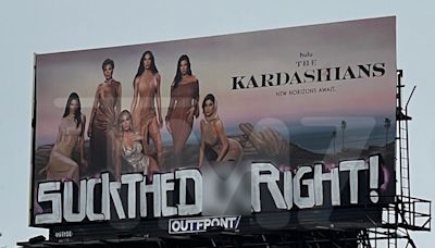 'The Kardashians' Billboard Covered Up in L.A. After NSFW Graffiti Job