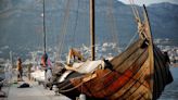 Viking ship navigating seafarers' ancient routes berths in Adriatic