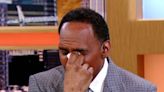 Stephen A. wipes tears away on First Take during emotional live TV outburst
