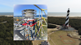 Temporary beacon lit at Cape Hatteras as part of restoration work