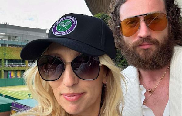 Sam Taylor-Johnson and Aaron Taylor-Johnson Attend Wimbledon Serving Coordinating Cream-Colored Looks