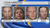 4 arrested after human remains found