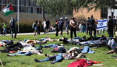 Cal Poly students, faculty show solidarity for Palestine with die-in on Dexter Lawn