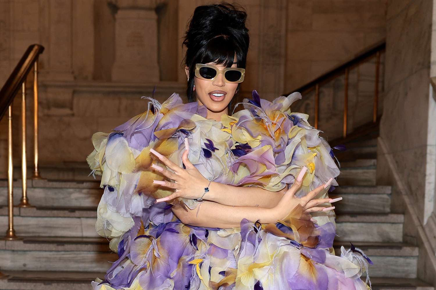 Cardi B Wows in an Explosion of Fabric and Sky-High Heels at Marc Jacobs Fashion Show