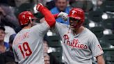 Phillies tag Hader for 2 HRs in 9th, rally past Brewers 3-2