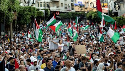 Moroccans march in pro-Palestinian rally