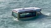 Ice cream van washes out to sea as tide comes in | ITV News