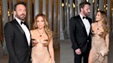 Jennifer Lopez Sports Sheer Lace Dress and Ben Affleck Suits Up in Gucci at LACMA Art + Film Gala 2023