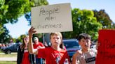 200 Polaris students stage walkout, march to PSD offices to protest consolidation plans