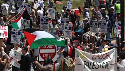 Pro-Palestinian protesters move UC Santa Cruz encampment, join striking workers