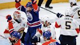 Oilers rout the Panthers 8-1 in Game 4 to avoid being swept in the Stanley Cup Final