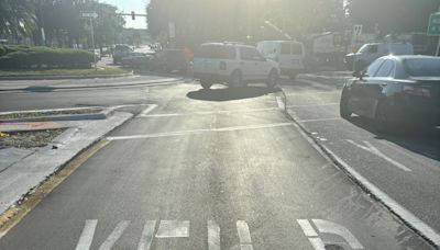 In Lake Worth Beach, FDOT construction crews misspell street sign 'YEILD' at key roundabout