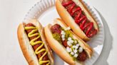 Grilled Hot Dogs, Honey Mustard Potato Salad and Berry Sheet Cake