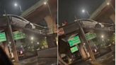 Video capta cómo conductor subió a puente peatonal en Naucalpan