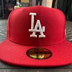 ☆黑人王☆ SHOP NEW ERA MLB 專賣店 道奇 LA 紅底白字 西岸 基本款 5950 全封式棒球帽