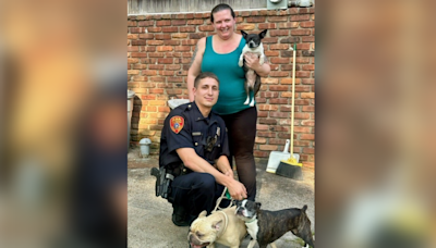 Long Island police officer rescues 3 dogs from house fire