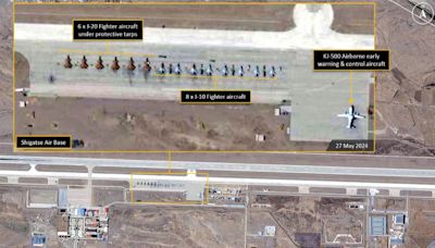 中國在印度爭議邊界部署6架「殲-20」戰機！ 日喀則基地衛星影像曝光