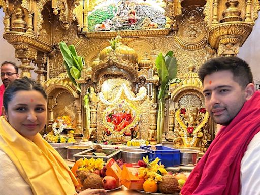 Parineeti Chopra, Raghav Chadha Seek Blessings At Siddhivinayak Temple After His Eye Surgery | Watch Video - News18