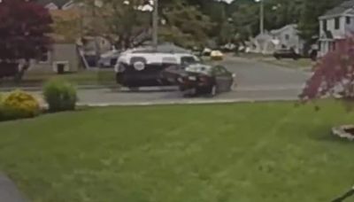 ‘Never been a crash like that’: Road rage incident causes car to slam through fence into backyard