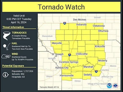 Tornado warning expires for parts of Kansas City’s Northland; tornado watch remains