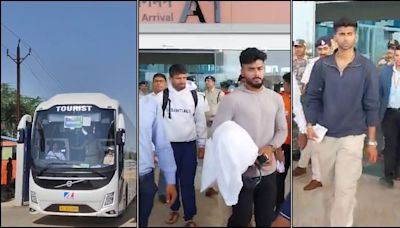 India & Bangladesh Cricket Teams Reach Gwalior Ahead Of T-20 Match; Security Tightened Amid Threats By Hindu Mahasabha (WATCH)