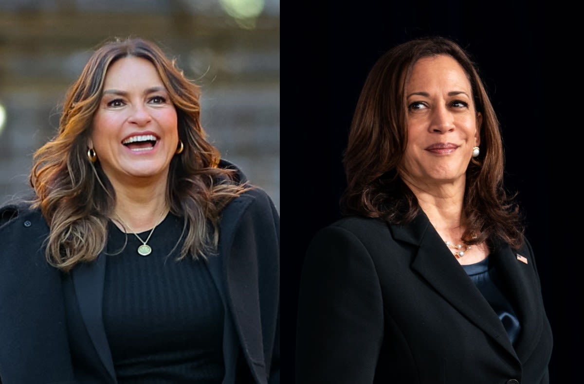 Internet Says Kamala Harris Is Giving 'Mariska Hargitay Vibes' After Approaching Reporters Like a TV 'Detective'